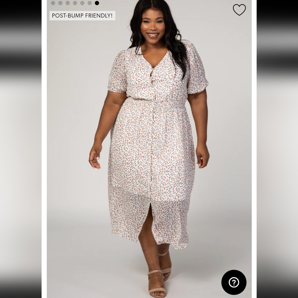 Hayden 3X White Dress with Floral pattern
